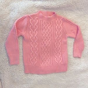 Crewcuts size 4-5 pink cable knit sweater